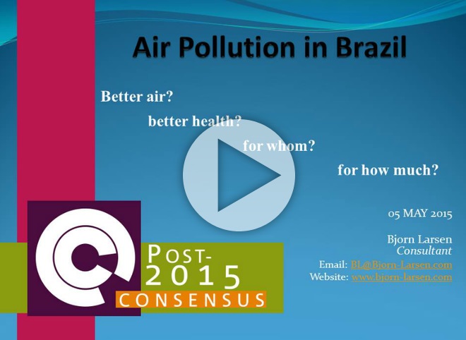Air pollution levels in São Paulo are twice as high as those of