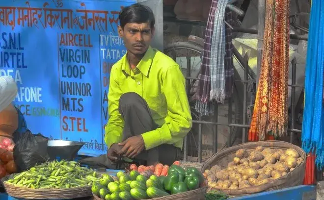 Indian man in market