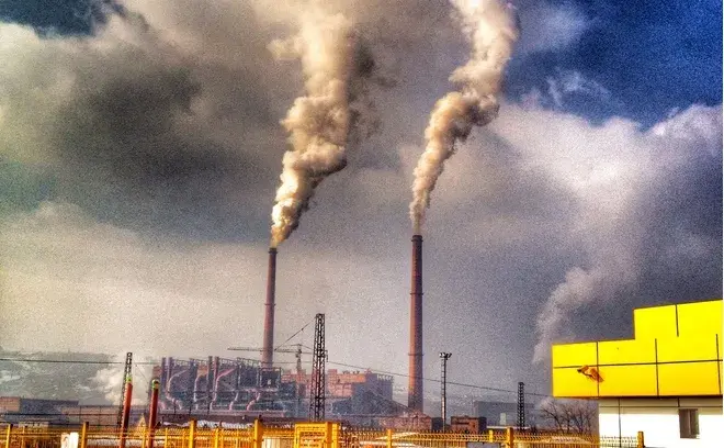 Factory pumping out smoke