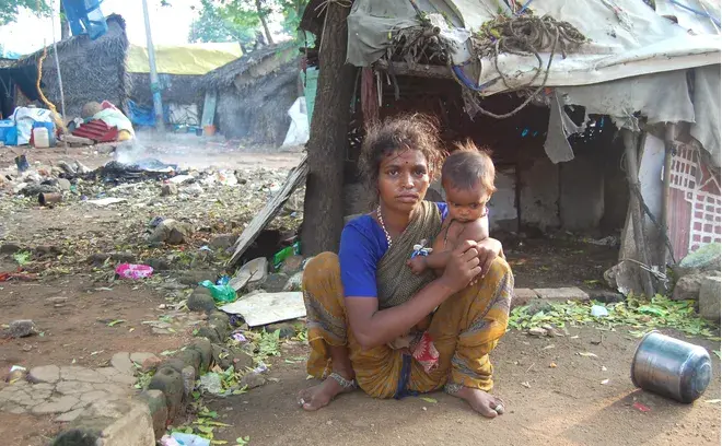 Woman and child sitting